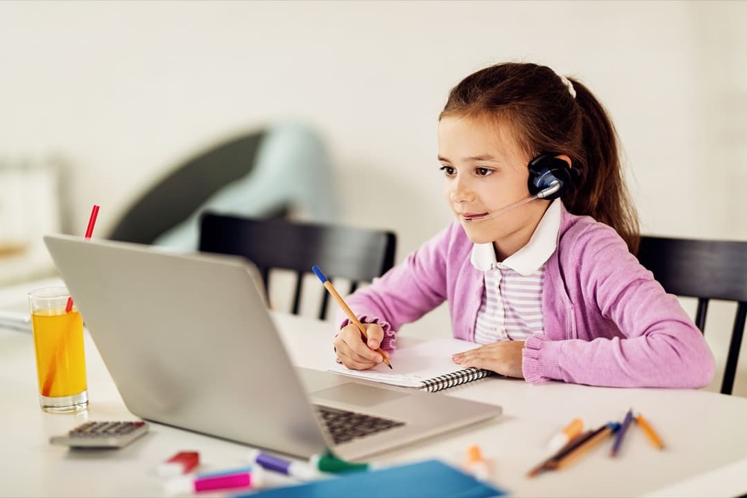 A learner working through an online lesson